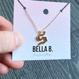Gothic Style Gold Initial Charm Necklace "S"